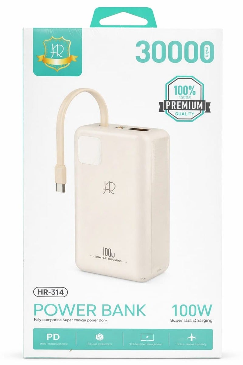 HR Power Bank 30000mAh 100W Super Fast Charging with Digital Display – Model HR-314 - Image 3